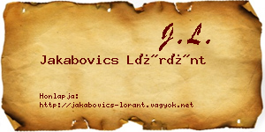Jakabovics Lóránt névjegykártya
